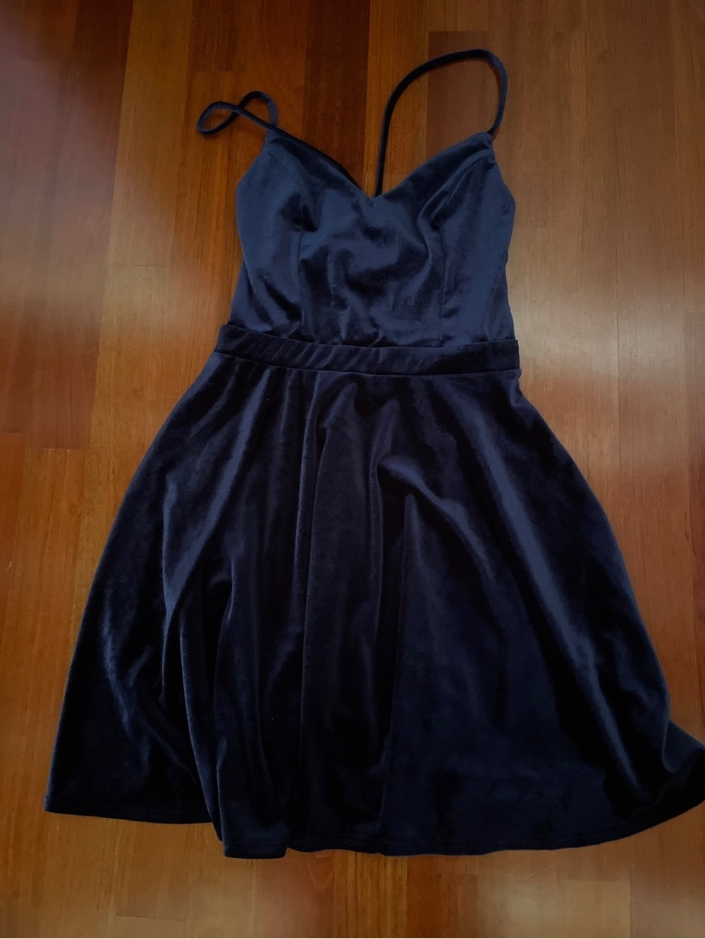Urban Renewal Navy Velvet Mini Dress